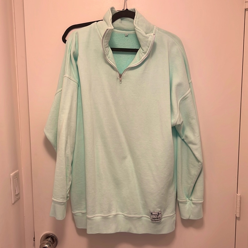 RARE Princess Diana Zip Neck Sloppy Joe sweatshirt